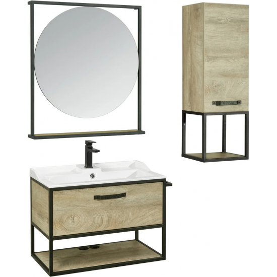 Тумба с раковиной АКВАТОН Лофт Фабрик 80 дуб эндгрейн