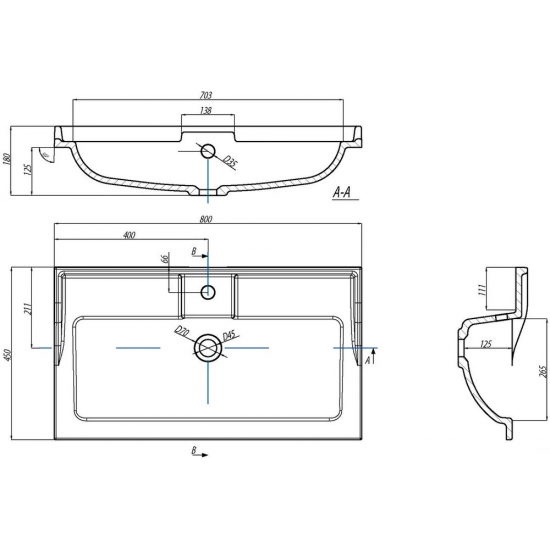 Тумба с раковиной АКВАТОН Лофт Фабрик 80 дуб эндгрейн