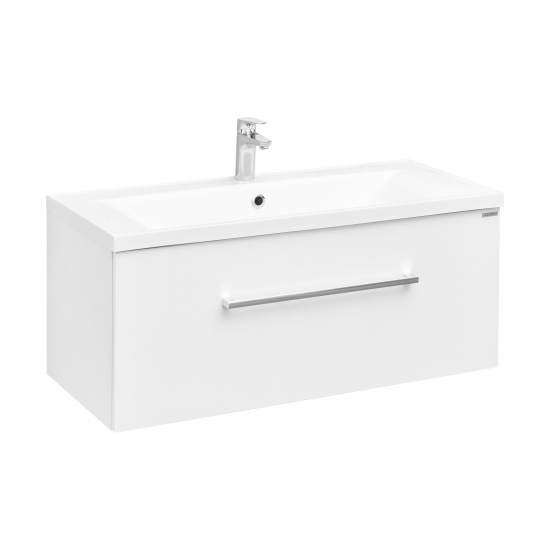 Тумба с раковиной АКВАТОН Мадрид 100 белая с 1 ящиком