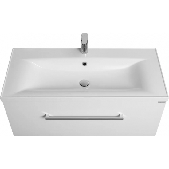 Тумба с раковиной АКВАТОН Мадрид 100 белая с 1 ящиком