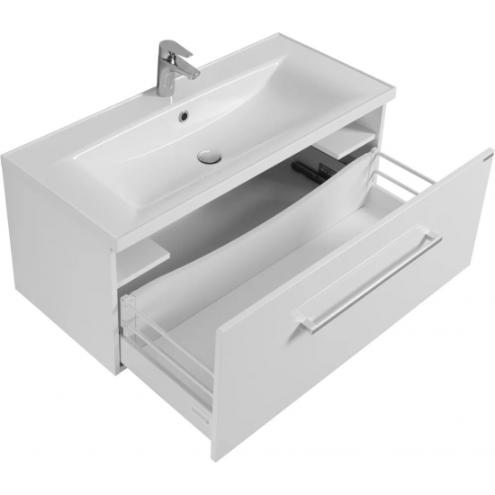 Тумба с раковиной АКВАТОН Мадрид 100 белая с 1 ящиком
