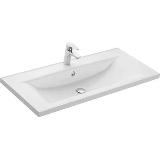 Тумба с раковиной АКВАТОН Мадрид 100 белая с 2 ящиками