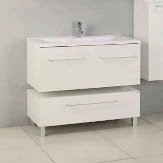 Тумба с раковиной АКВАТОН Мадрид 100 белая с 2 ящиками