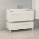 Тумба с раковиной АКВАТОН Мадрид 100 белая с 2 ящиками