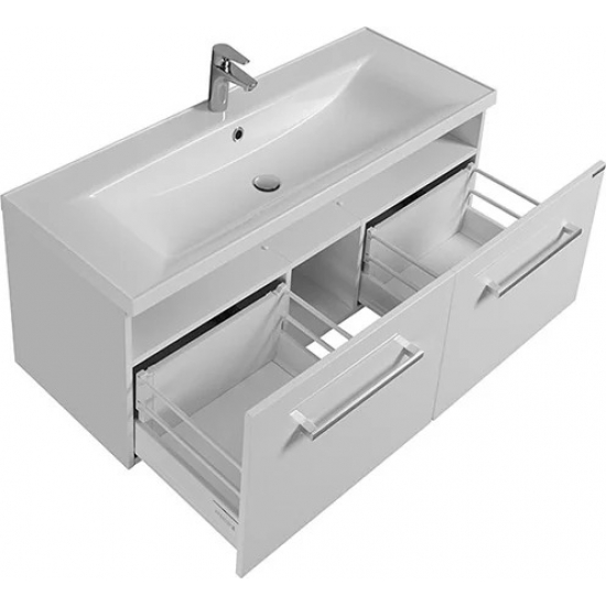 Тумба с раковиной АКВАТОН Мадрид 100 белая с 2 ящиками