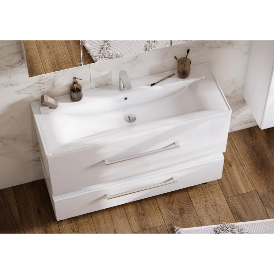 Тумба с раковиной АКВАТОН Мадрид 120 М белая с 1 ящиком 