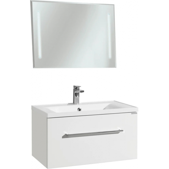 Тумба с раковиной АКВАТОН Мадрид 80 белая с ящиком
