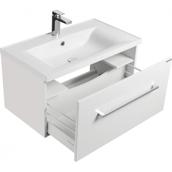Тумба с раковиной АКВАТОН Мадрид 80 белая с ящиком