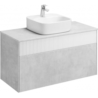 Тумба с раковиной АКВАТОН Марбл 100 слэйт, белая матовая, раковина 1WH501709