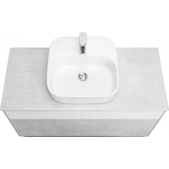 Тумба с раковиной АКВАТОН Марбл 100 слэйт, белая матовая, раковина 1WH501709