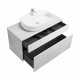 Тумба с раковиной АКВАТОН Марбл 100 слэйт, белая матовая, раковина 732700B000