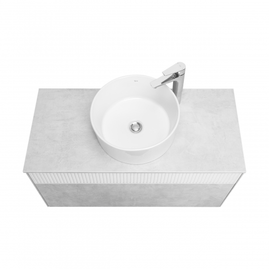 Тумба с раковиной АКВАТОН Марбл 100 слэйт, белая матовая, раковина 732700B000
