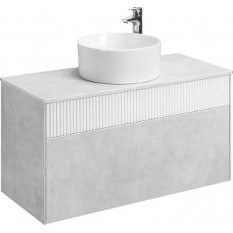 Тумба с раковиной АКВАТОН Марбл 100 слэйт, белая матовая, раковина 732700C000
