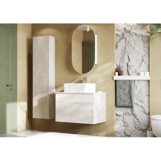 Тумба с раковиной АКВАТОН Марбл 80 слэйт, белая матовая, раковина 1WH501709