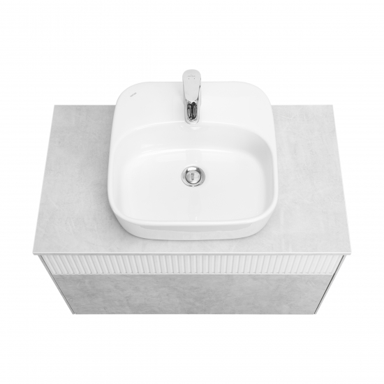 Тумба с раковиной АКВАТОН Марбл 80 слэйт, белая матовая, раковина 1WH501709