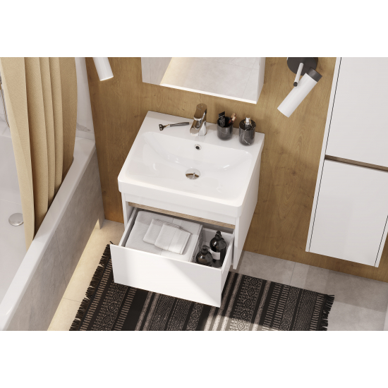 Тумба с раковиной АКВАТОН Марти 55 ясень шимо