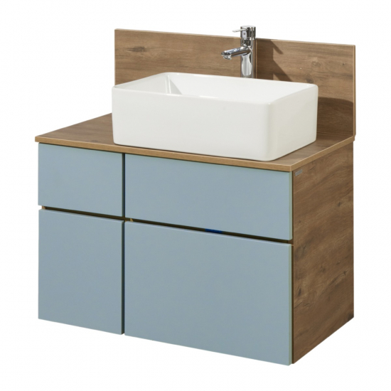 Тумба с раковиной АКВАТОН Мишель 80 дуб рустикальный, раковина AQUATON Mila 35