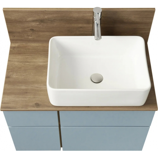 Тумба с раковиной АКВАТОН Мишель 80 дуб рустикальный, раковина AQUATON Mila 35