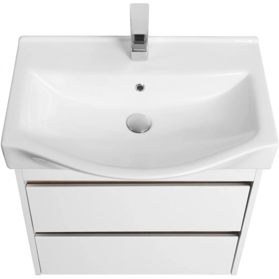 Тумба с раковиной АКВАТОН Нортон 65, подвесная. белый глянец