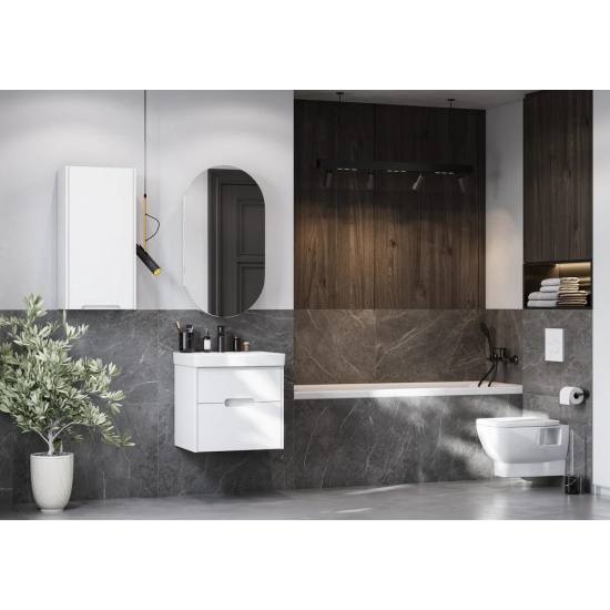 Тумба с раковиной АКВАТОН Оливия 55 белая матовая