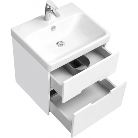 Тумба с раковиной АКВАТОН Оливия 55 белая матовая