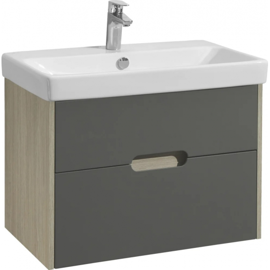 Тумба с раковиной АКВАТОН Оливия 70, грей/дуб ойстер