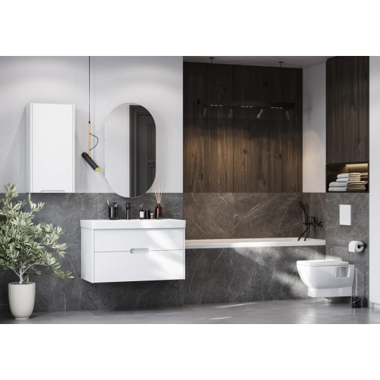 Тумба с раковиной АКВАТОН Оливия 90 белая матовая