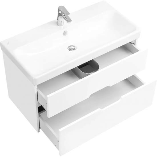 Тумба с раковиной АКВАТОН Оливия 90 белая матовая