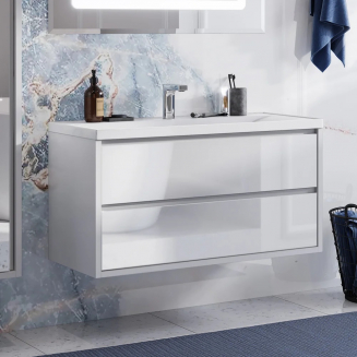 Тумба с раковиной АКВАТОН Римини 100 белая