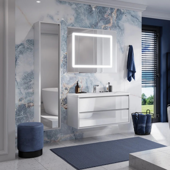 Тумба с раковиной АКВАТОН Римини 100 белая