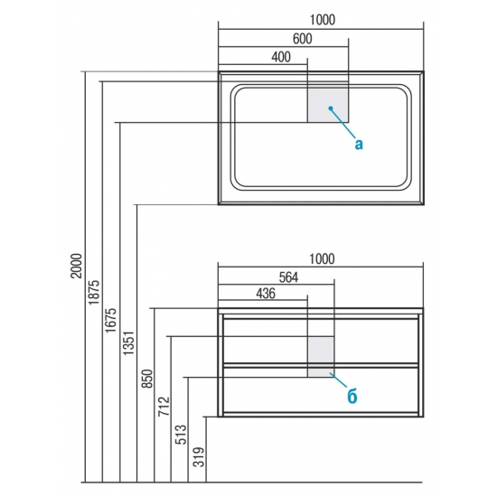 Тумба с раковиной АКВАТОН Римини 100 белая