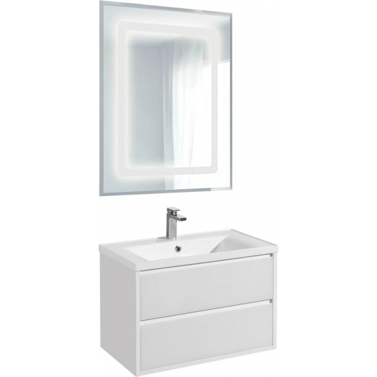 Тумба с раковиной АКВАТОН Римини 80 белая