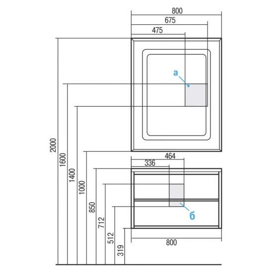 Тумба с раковиной АКВАТОН Римини 80 белая