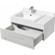 Тумба с раковиной АКВАТОН Сакура 80 L, ольха наварра, белая
