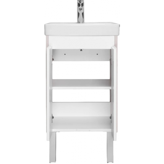 Тумба с раковиной АКВАТОН Сканди 45 белая глянцевая, дуб верона