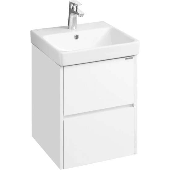 Тумба с раковиной АКВАТОН Сканди 45 белый глянец, белый матовый