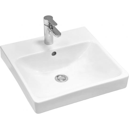 Тумба с раковиной АКВАТОН Сканди 45 белый глянец, белый матовый