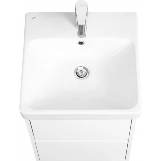 Тумба с раковиной АКВАТОН Сканди 45 белый глянец, белый матовый