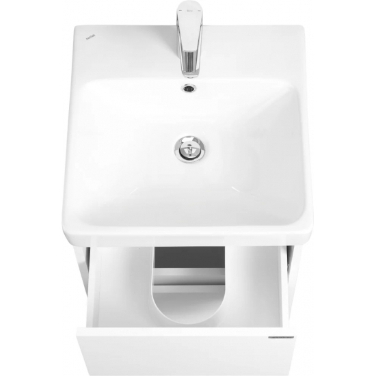 Тумба с раковиной АКВАТОН Сканди 45 белый глянец, белый матовый