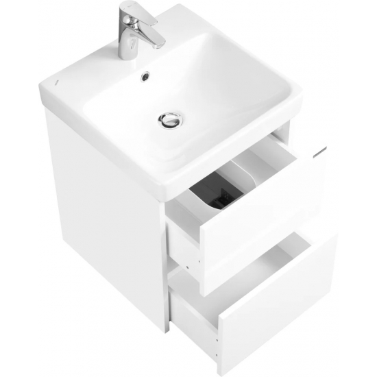 Тумба с раковиной АКВАТОН Сканди 45 белый глянец, белый матовый