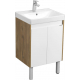 Тумба с раковиной АКВАТОН Сканди 55 белая глянцевая, дуб рустикальный