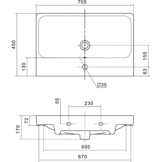 Тумба с раковиной АКВАТОН Сканди 70 белый глянец, белый матовый