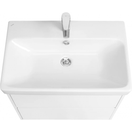 Тумба с раковиной АКВАТОН Сканди 70 белый глянец, белый матовый