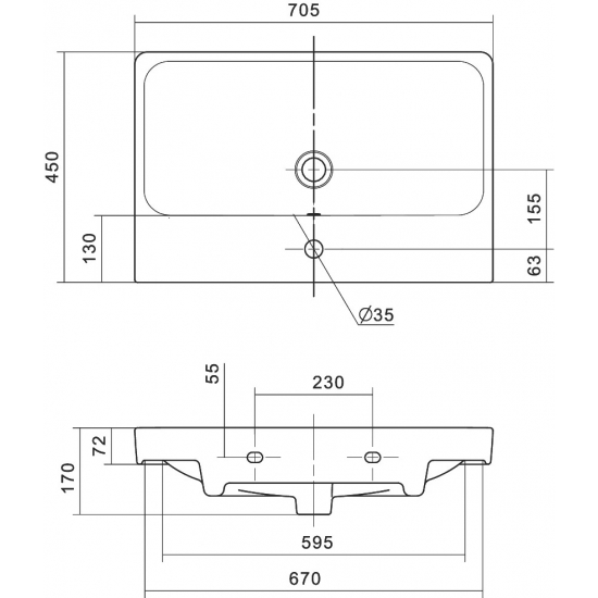 Тумба с раковиной АКВАТОН Сканди 70 дуб верона