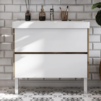 Тумба с раковиной АКВАТОН Сканди 90 дуб рустикальный