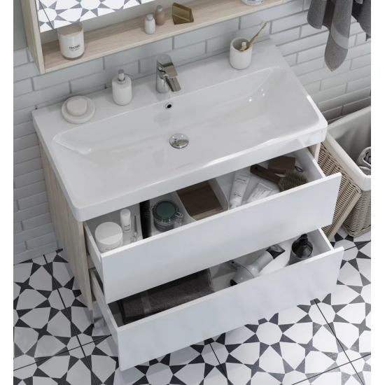 Тумба с раковиной АКВАТОН Сканди 90 дуб верона