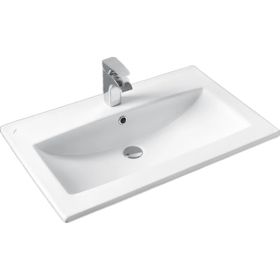 Тумба с раковиной АКВАТОН Сохо 75 подвесная, белая глянцевая