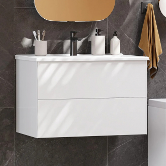 Тумба с раковиной АКВАТОН Сохо 75 подвесная, белая глянцевая