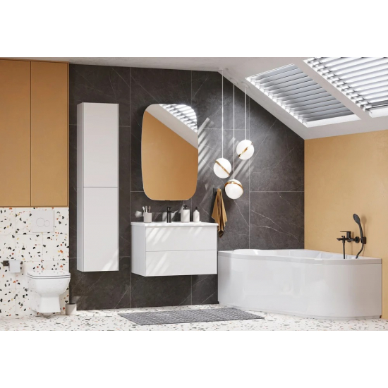 Тумба с раковиной АКВАТОН Сохо 75 подвесная, белая глянцевая