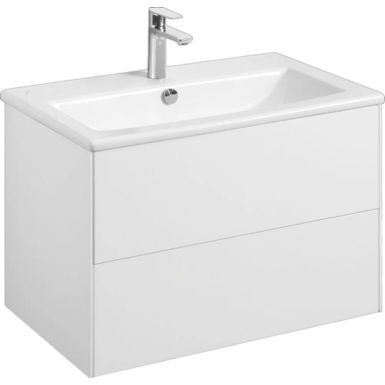 Тумба с раковиной АКВАТОН Сохо 75 подвесная, белая глянцевая